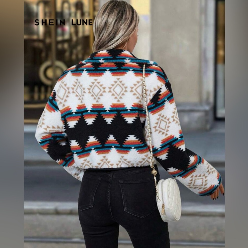 Shein Multicolor Geometric Pattern Jacket - image 5